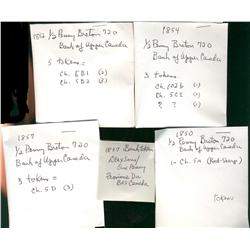 Breton  720 Half Penny tokens.  Lot of 12 coins, includes PC-5A, 5B1, 5B2, 5C1, 5D1 and others.  Sho