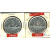 Image 1 : 1945 $1, 1947 Blunt $1, both coins VF30.
