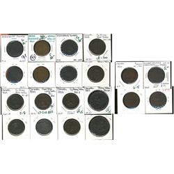 Various colonial tokens, includes two blacksmiths.  Good to EF. Lot of 10 pieces.  Should be viewed.