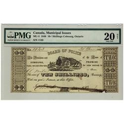 Municipal Issues 1848  $2 10 schillings 1143 MU-5 PMG VF20