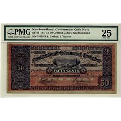 Government Cash note 1912-13 50¢ NF-8c PMG VF25