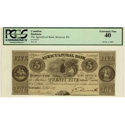 The Agricultural Bank 1837 $5 816 CH-20-12-04-08 PCGS EF40