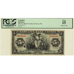 Barclays Bank 1935 $5 D138142 CH-30-12-02 PCGS F15