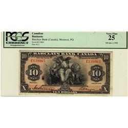 Barclays Bank 1935 $10 E138065 CH-30-12-08 PCGS VF25