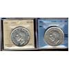 Image 1 : 1947 $1 ML Dbl HP CCCS VF30 & 1946 ICCS MS60.  Lot of 2 coins.