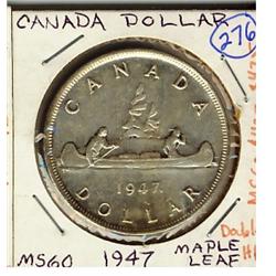 1947 ML Double HP $1 MS60, lustrous