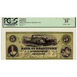 Bank of Brantford 1859 $5 1226  CH-40-10-04-08 PCGS VF35