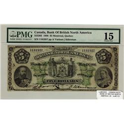 The British Bank of North America 1886 $5 1181957 CH55-22-02 PMG F15