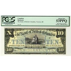 The Bank of British Colombia 1894 $10  CH-50-16-04P Face Proof and Back Proof  and Underprint Proof 