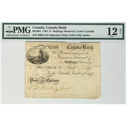 Canada Bank 1792 5 Shillings 6480 CH-60-10-04 PMG F12