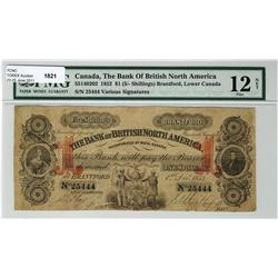 The Bank of British North America 1852 $1 25444 CH-55-14-02-02 PMG F12