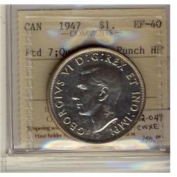 1947 $1 Ptd 7 Quad HP ICCS EF40.