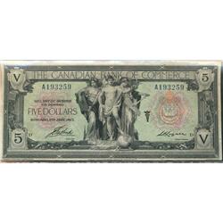 The Canadian Bank of Commerce 1917 $5 #A193259 CH75-16-04-12b.  VF in grade.