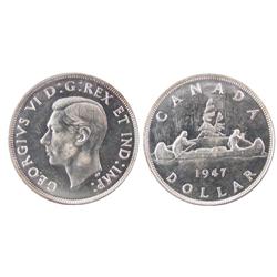 1947 $1 Ptd7 ICCS MS64.  Fully brilliant and lustrous.  Very scarce and seldom seen.  A great exampl