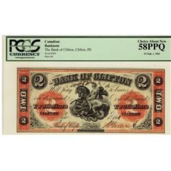 The Bank of Clifton 1861 $2 482 CH-125-12-10 PCGS AU58PPQ