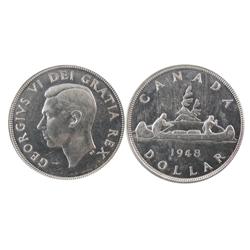 1948 $1 PCGS MS63.  Full white and lustrous issue. Approx. 20% Rotated