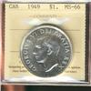Image 1 : 1949 $1 ICCS MS66.
