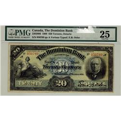 The Dominion Bank 1909 $20 050789 CH-220-20-06 PMG VF25