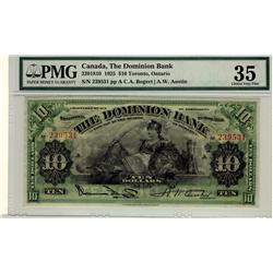 The Dominion Bank 1925 $10 239531 CH-220-18-10 PMG VF35