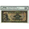 Image 1 : Bank of Hamilton 1922 $25 000991 CH-345-22-06 PMG VG10.  Very rare.  Only a few examples are known.