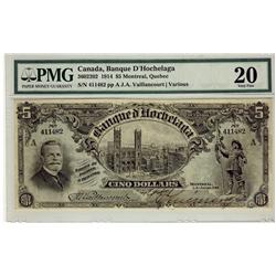 Banque d'Hochelaga 1914 $5 411482 CH-360-22-02 PMG VF20