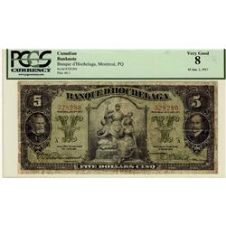 Banque D'Hochelaga 1917 $5 328280 CH-360-24-04 PCGS VG8