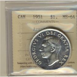 1951 $1 Arnprior ICCS MS64.