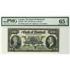 Image 1 : The Bank of Montreal 1938 $20 50161 CH-505-62-06 PMG UNC65EPQ