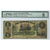 Image 1 : The Quebec Bank 1863 $1  6599 CH-620-34-02a PMG VG8