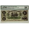 Image 1 : The Quebec Bank 1863 $1 0778 CH-620-34-02 PMG VF20, no town overprint.  Excessively rare.  Exception