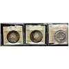 Image 1 : 1957 $1, 1965 SmBds Blt(2) ICCS PL64.  Lot of 3 coins ICCS graded.  1965's are Heavy Cameo.