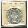 Image 1 : 1958 $1 ICCS MS65.  Lustrous white issue.