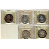 Image 1 : 1959 $1, 1960, 1965 SmBd Ptd &1965 Lg BdBlt(2) ICCS PL65.  Lot of 5 coins Cameo to Heavy Cameo desig