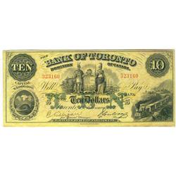 The Bank of Toronto 1912 $10 #323160 CH-715-22-32.  A sharp VF/EF issue with light staining on back.