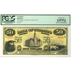 The Bank of Toronto 1920 $50 00000 PCGS SP63PPQ CH 715-22-72s