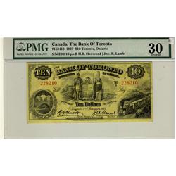 The Bank of Toronto 1937 $10 228210 CH 715-24-10 PMG VF30