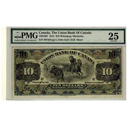 The Union Bank of Canada 1912 $10 467434 CH 730-16-07 PMG VF25