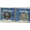 Image 1 : 1967 $1 Diving Goose (45%) PL63 & 1967 MS62.  Lot of 2 coins both CCCS graded.