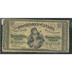 1870 25¢ DC-1a.  Ltr A in Fine condition.