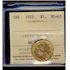 Image 1 : Gold 1912 $5 ICCS MS63, well struck with strong lustre.