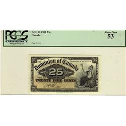 1900 25¢ DC-15b PCGS AU53