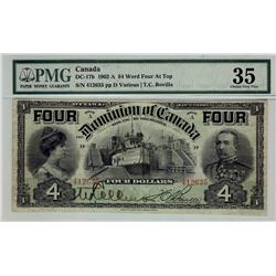 1902 $4 DC-17b #412635 PMG VF35  Tough to find in this condition.  Rare