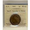 Image 1 : Nova Scotia 1861 1¢ Sml Bud ICCS MS62RB.