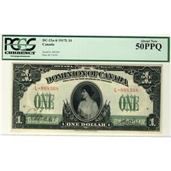 1917 $1 DC-23a-ii #L-968368 PCGS AU50 PPQ