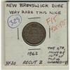 Image 1 : New Brunswick 1862 DP 2 10¢ F-15, problem free.