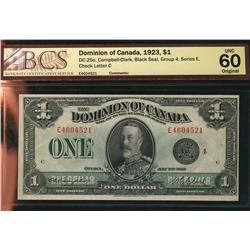 1923 $1 DC-25o #E4604521, BCS UNC60 Original.