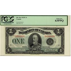 1923 $1 DC-25o #E4944410 PCGS MS63 PPQ