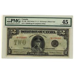 1923 $2 DC-26j #U-259402 PMG EF45