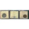 Image 1 : Nfld 1936 1¢ MS63RB, 5¢ 1938 MS60 & 50¢ 1898 Obv 2 Sml W ICCS F15.  Lot of 3 ICCS graded coins.
