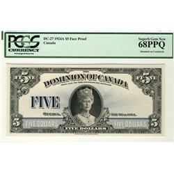 1924 $5 DC-27BP PCGS UNC68PPQ  Very rare